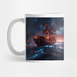 Vintage Ocean Ship Magma Vulcano Mug